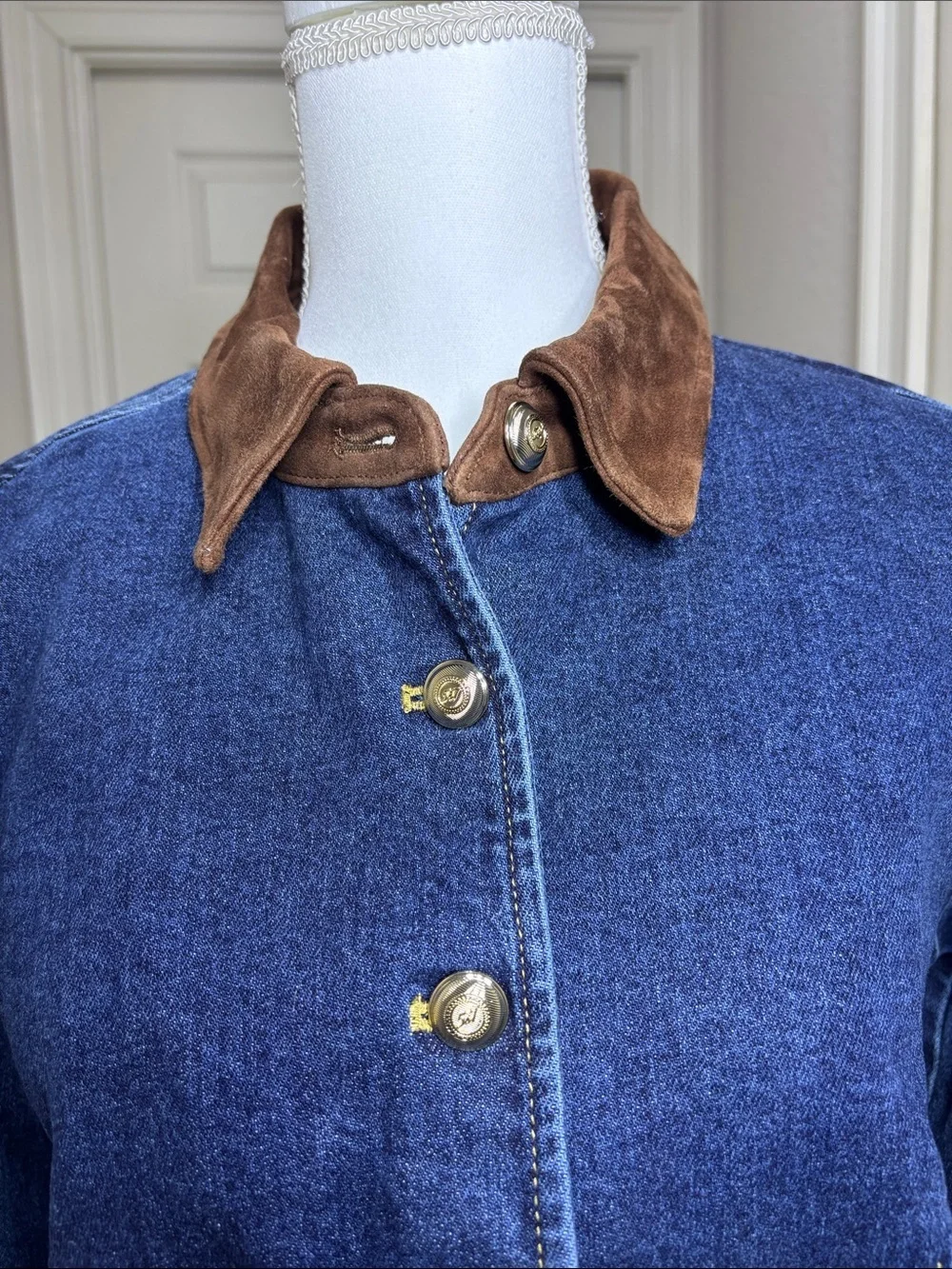 Cinq a Sept Suede Combo Autumn Denim Shirt Jacket NWT
